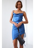 Fitted dress with indigo ruffles FG643 - Online store - Boutique